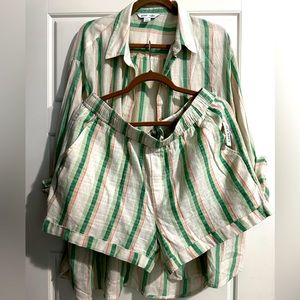 New - Short Set Old Navy. Shirt is XL and Shorts are L - Sandals size 9 included
